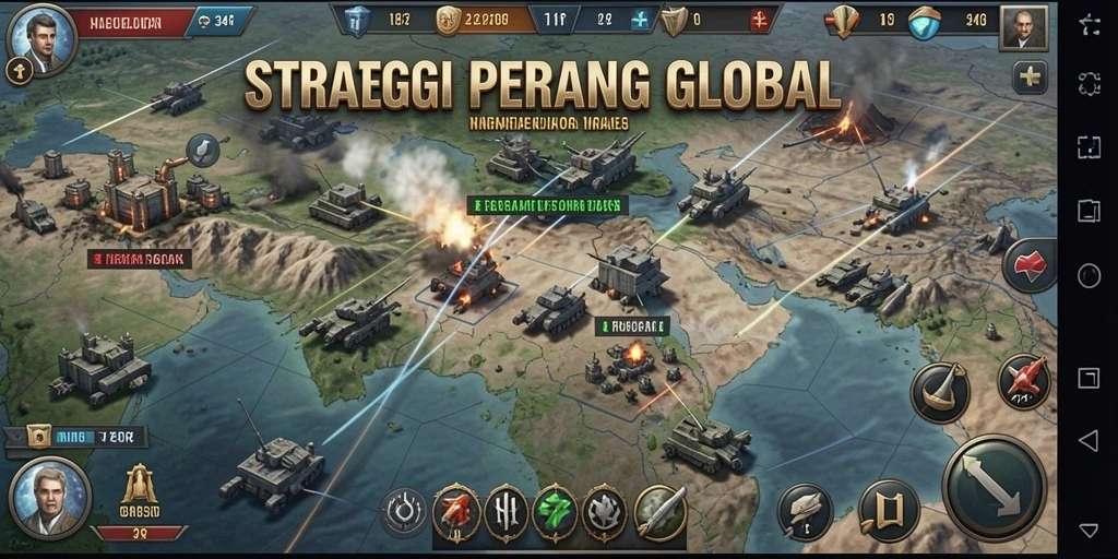 Tampilan gameplay 34R dengan pertempuran strategi yang intens.