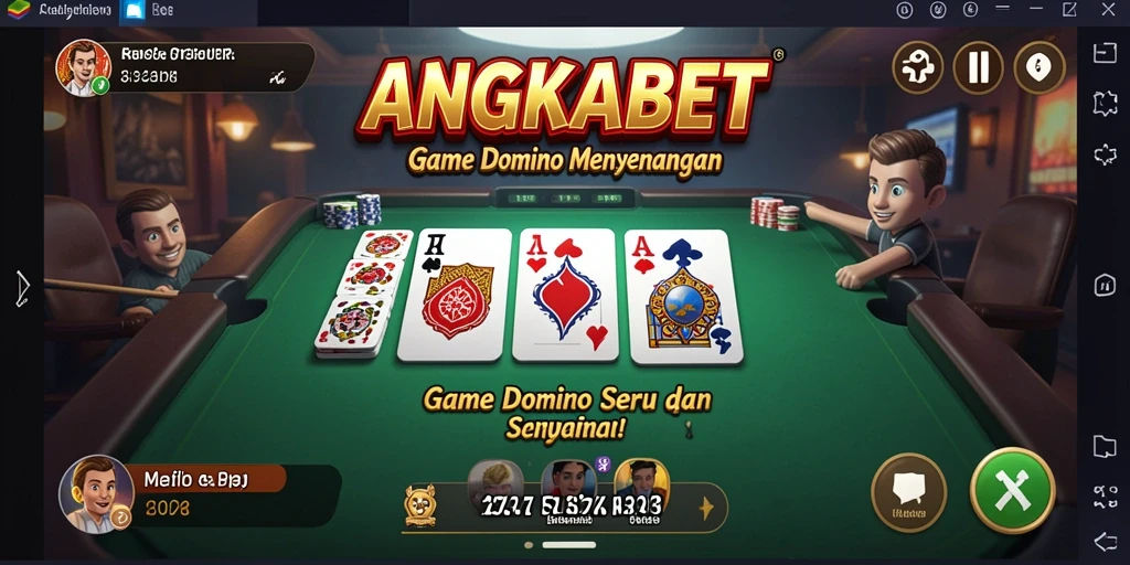 Tampilan gameplay menarik dalam permainan Domino ANGKABET.