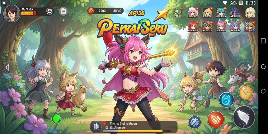 Tampilan gameplay <strong>API36</strong> yang menakjubkan dengan karakter anime.