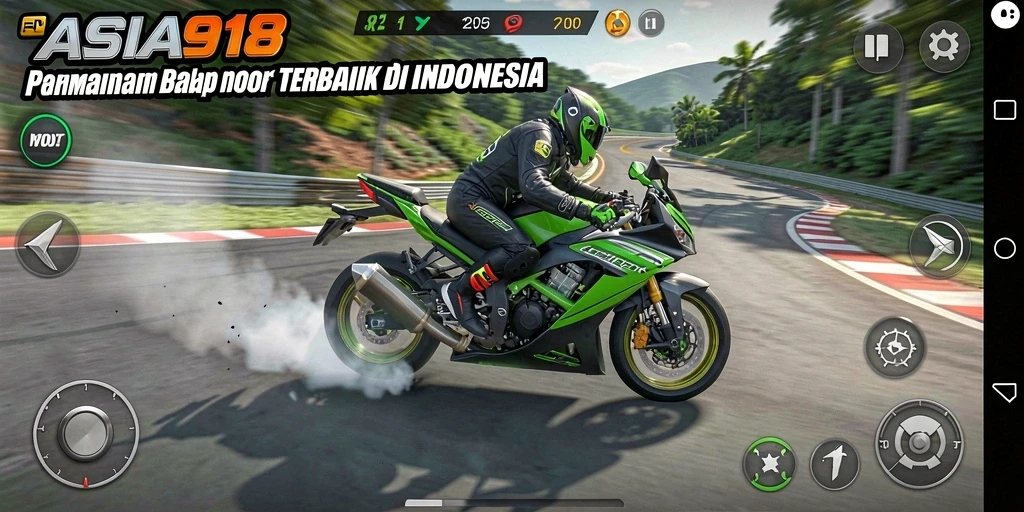 Screenshot gameplay balap motor yang seru di ASIA918.