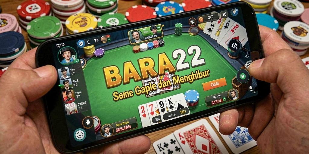 Tampilan gameplay BARA22 yang menarik saat bermain Gaple.