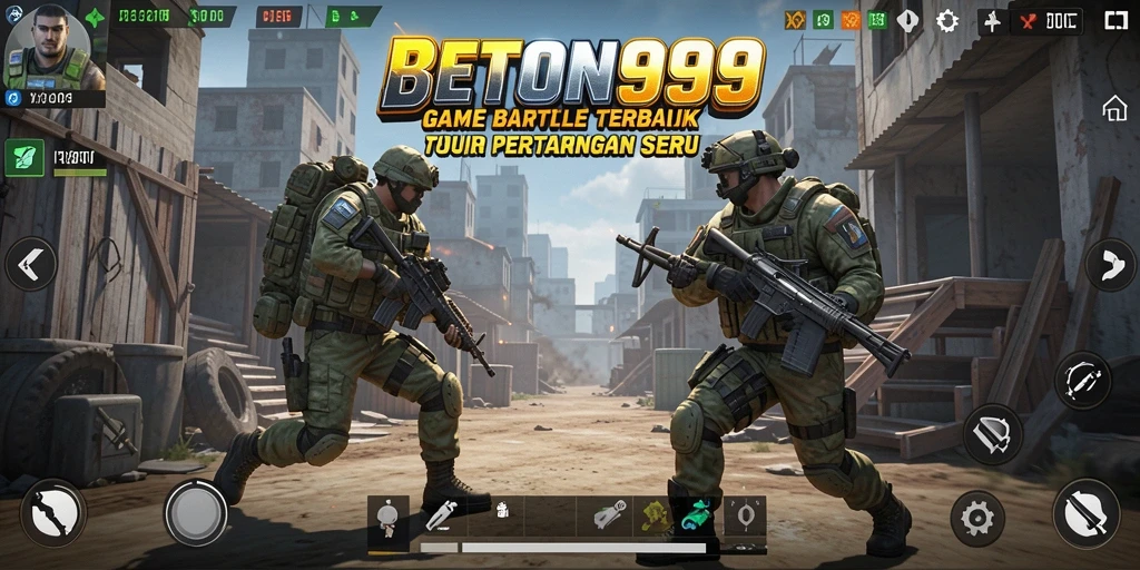 Screenshot BETON999 menampilkan aksi seru dalam pertarungan Battle Royale.