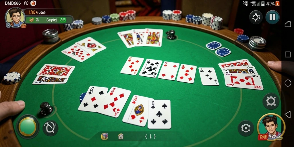 Screenshot DMD686 menunjukkan gameplay Gaple yang menarik dan seru.