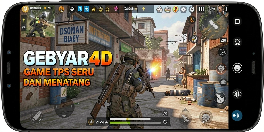 Tampilan gameplay GEBYAR4D yang seru dalam mode TPS.