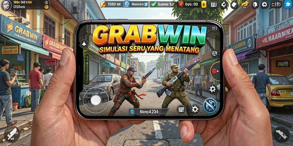 Tampilan gameplay menarik dari GRABWIN yang menantang dan seru.