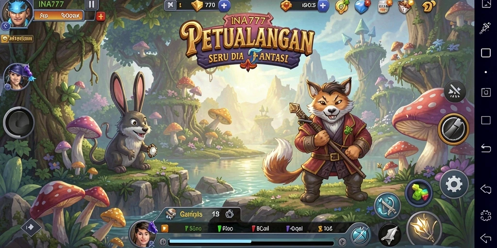 Tampilan menarik dari aksi seru dalam game petualangan INA777.