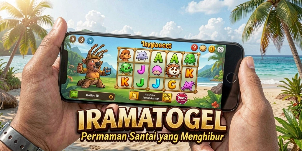 Screenshot menunjukkan gameplay seru dan grafis cerah dari IRAMATOGEL.