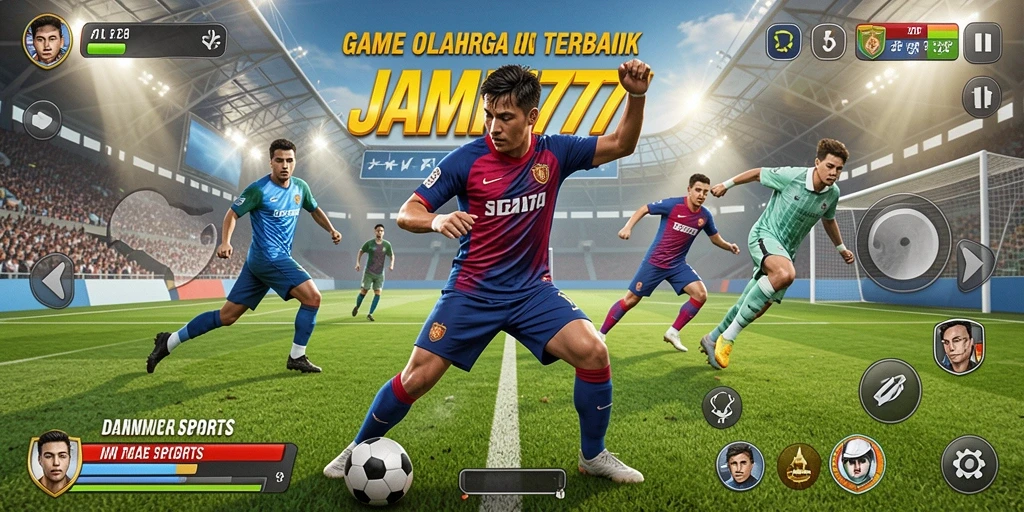 Screenshot utama GAME JAMIN777 menampilkan aksi gameplay olahraga yang mendebarkan.