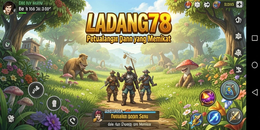 Tangkapan layar utama menampilkan gameplay petualangan yang menantang di LADANG78.