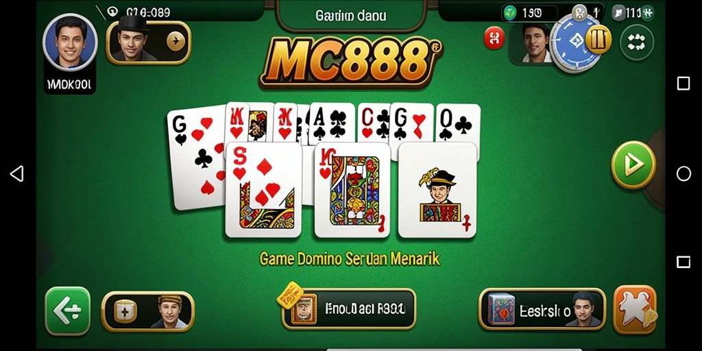 Screenshot gameplay MC888 yang menampilkan suasana permainan Domino yang seru.