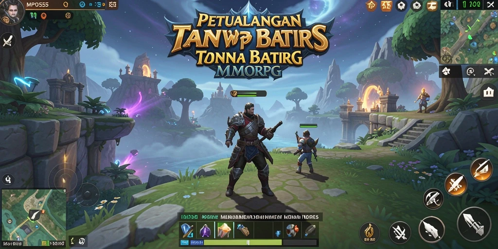 Screenshot utama MPO555 yang menampilkan pertarungan epik dalam dunia MMORPG.