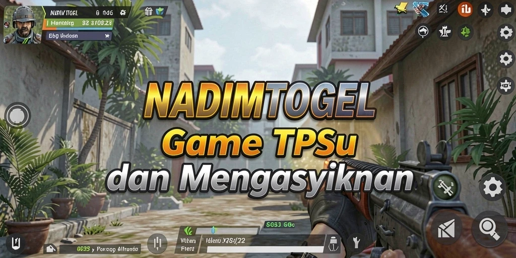 Tampilan gameplay NADIMTOGEL dengan aksi TPS yang intens.
