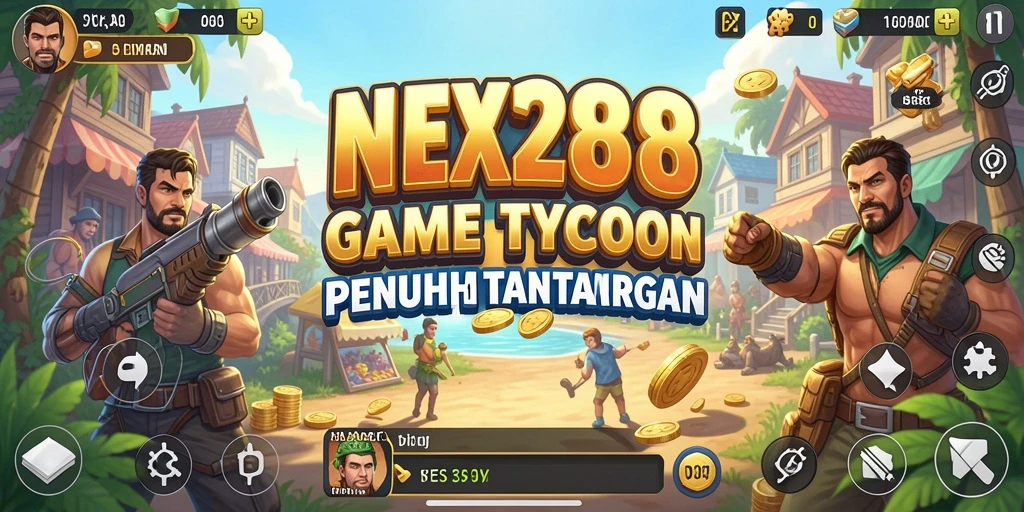 Screenshot gameplay NEX288 menampilkan aksi manajemen bisnis yang seru.