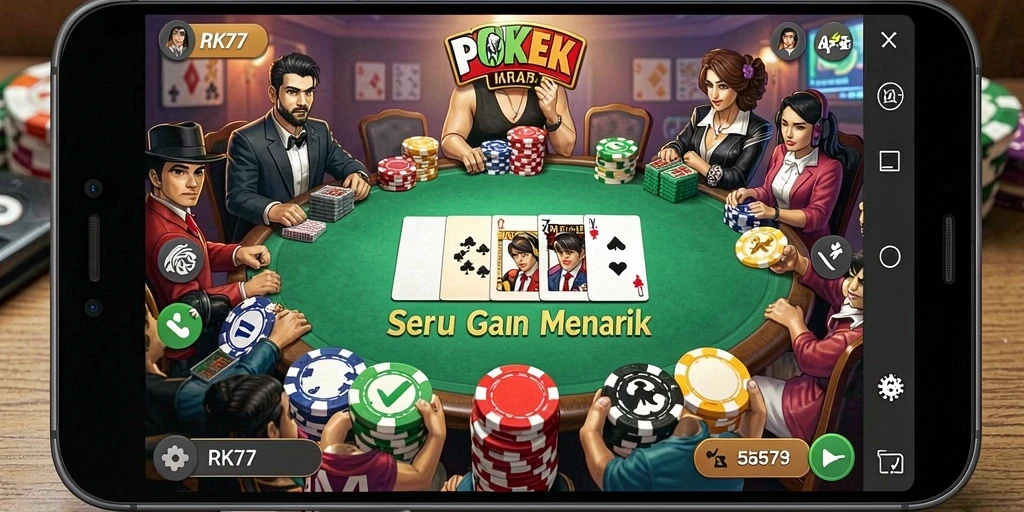Tampilan gameplay Poker yang menarik dari RK77.