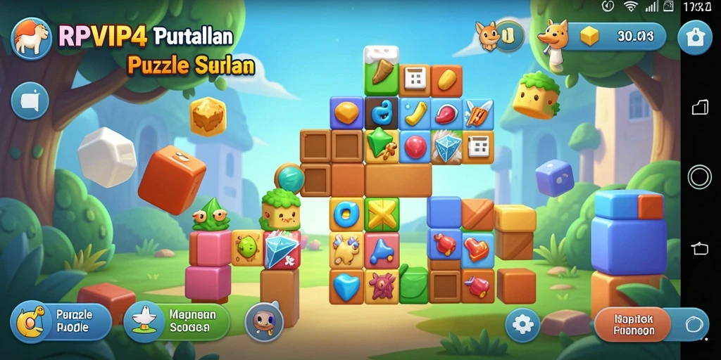 Screenshot gameplay RPVIP4 menampilkan tantangan puzzle yang menarik.