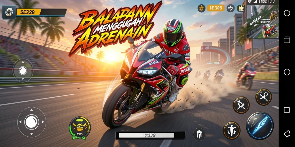 Gameplay mendebarkan balapan motor dengan grafis luar biasa.