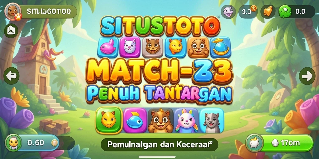 Screenshot utama menunjukkan gameplay Match-3 yang menarik dan menantang.