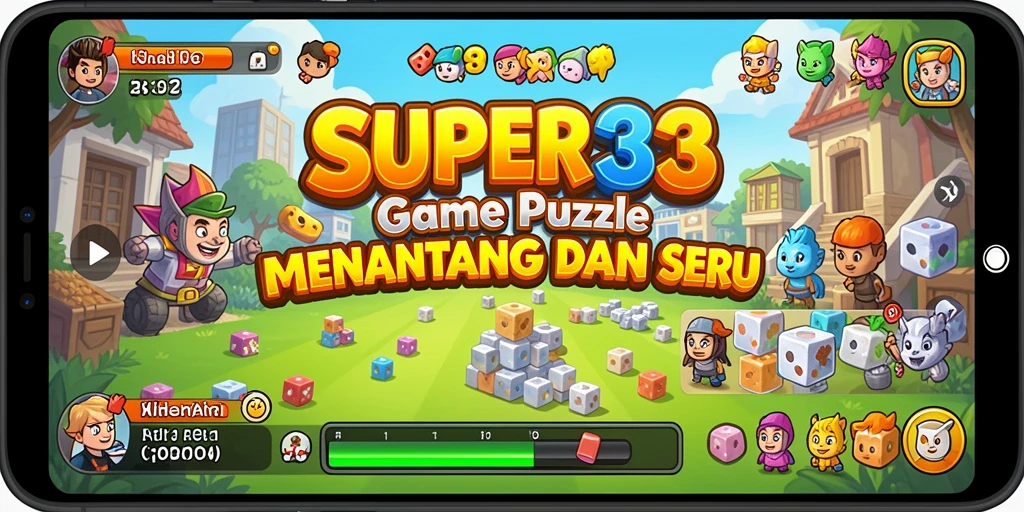 Screenshot gameplay <strong>SUPER33</strong> menunjukkan teka-teki yang menarik dan grafis yang menawan.