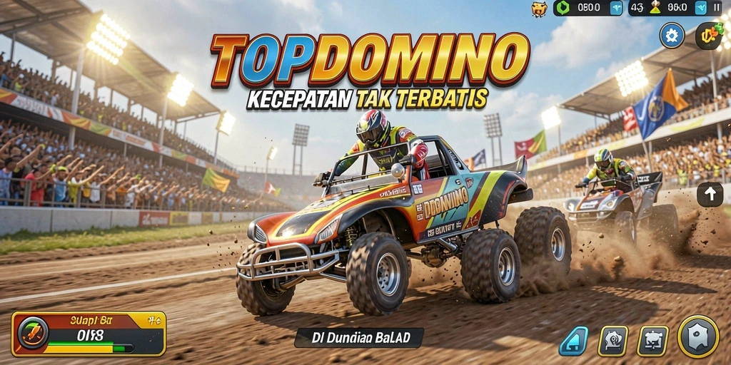 Tampilan gameplay balap menegangkan di TOPDOMINO.