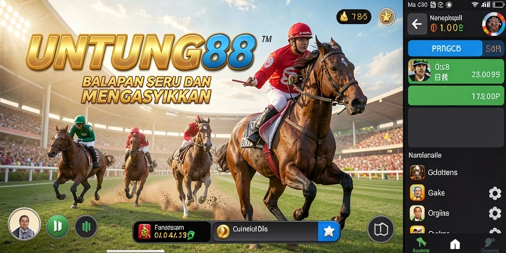 Screenshot utama UNTUNG88 menampilkan aksi balapan yang mendebarkan.
